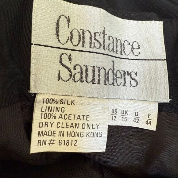 Constance Saunders vintage 100% silk wide leg lined pants size 12 - Picture 3 of 6